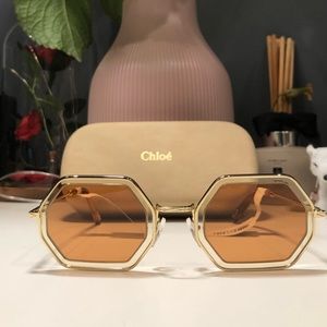 Chloe Tally 53mm Gold Sand Octagon Sunglasses